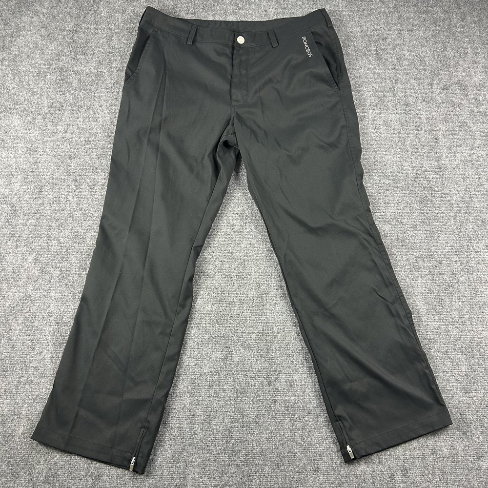 Bonobos Pants Mens 35x30 Black Golf Chino Zip Ankle Woven Pockets Performance